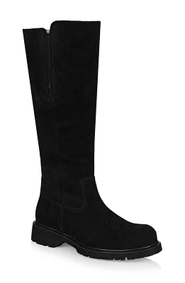 La Canadienne Helene Genuine Shearling Waterproof Boot Black Suede at Nordstrom,