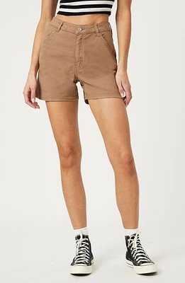 Mavi Jeans Kylie High Waist Twill Shorts Tigers Eye Luxe at Nordstrom,