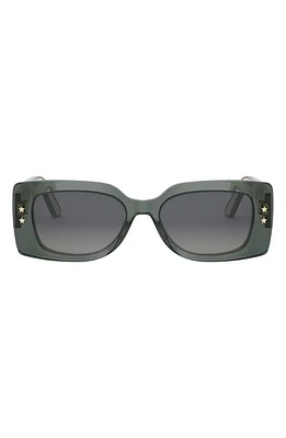 'DiorPacific S1U 53mm Geometric Sunglasses in Shiny Dark Green /Smoke at Nordstrom