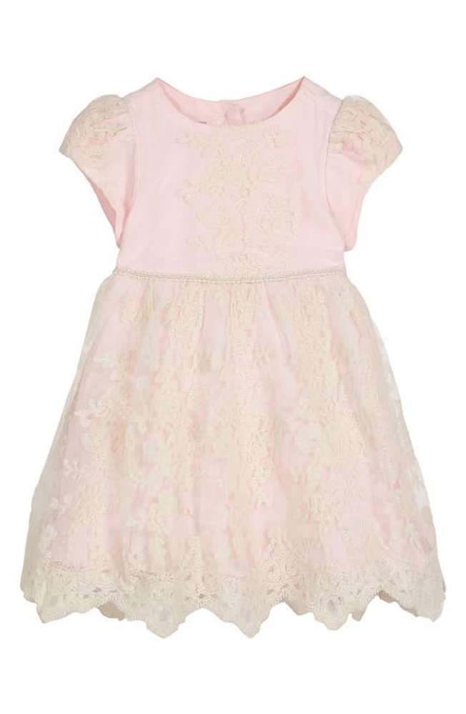 Pippa & Julie Floral Lace Overlay Dress in Pink at Nordstrom, Size 12M