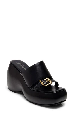 Free People Mila Wedge Slide Sandal Black at Nordstrom,