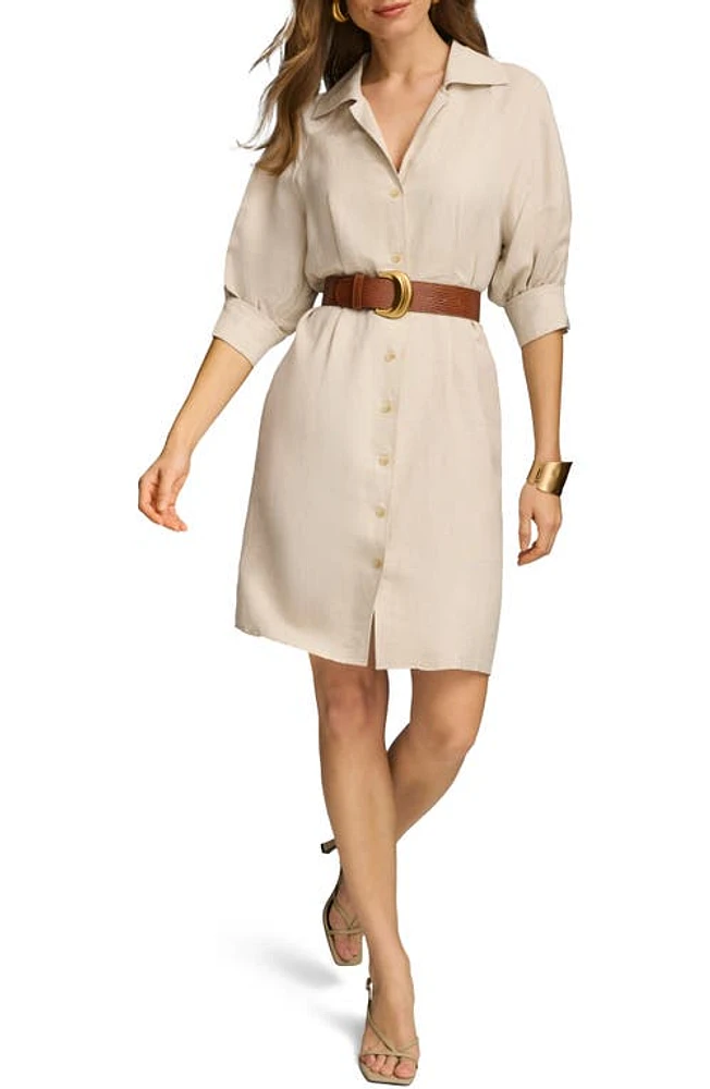 Donna Karan New York Linen Blend Shirtdress Natural at Nordstrom,