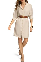 Donna Karan New York Linen Blend Shirtdress Natural at Nordstrom,