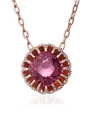 Mindi Mond Floating Pink Tourmaline & Diamond Pendant Necklace in Rose/Diamond/Tourmaline at Nordstrom, Size 18