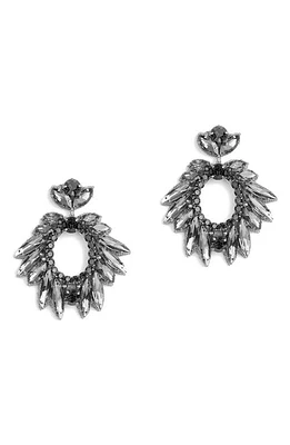 Deepa Gurnani Zienna Crystal Drop Earrings in Gunmetal at Nordstrom