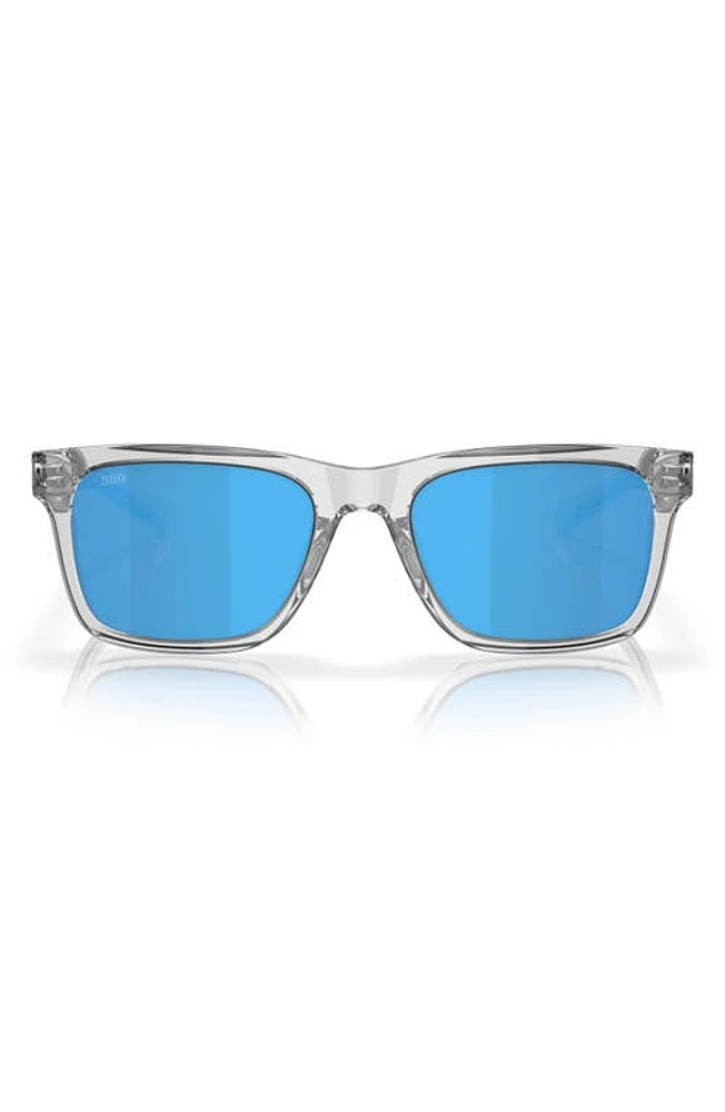 Costa Del Mar Tybee 55mm Polarized Rectangular Sunglasses in Transparent Grey at Nordstrom