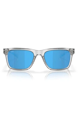 Costa Del Mar Tybee 55mm Polarized Rectangular Sunglasses in Transparent Grey at Nordstrom