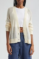 HONOR THE GIFT Semisheer Logo Cardigan Bone at Nordstrom,