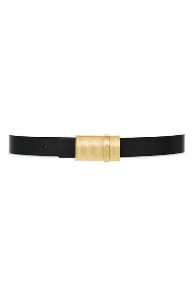 FERRAGAMO Donna Reversible Leather Belt Black Tones at Nordstrom,