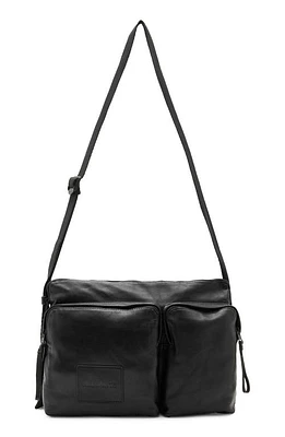 AllSaints Steppe Leather Messenger Bag in Black at Nordstrom