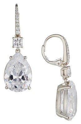 Nadri Shine On Large Pear Cut Cubic Zirconia Drop Earrings in Rhodium at Nordstrom