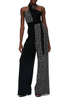 Diane von Furstenberg Cort Mixed Print Sleeveless Jumpsuit Tigris/Black at Nordstrom,