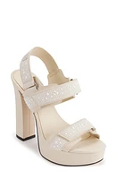 Karl Lagerfeld Paris Alessia Faux Pearl Platform Sandal Warm Mist/White at Nordstrom,