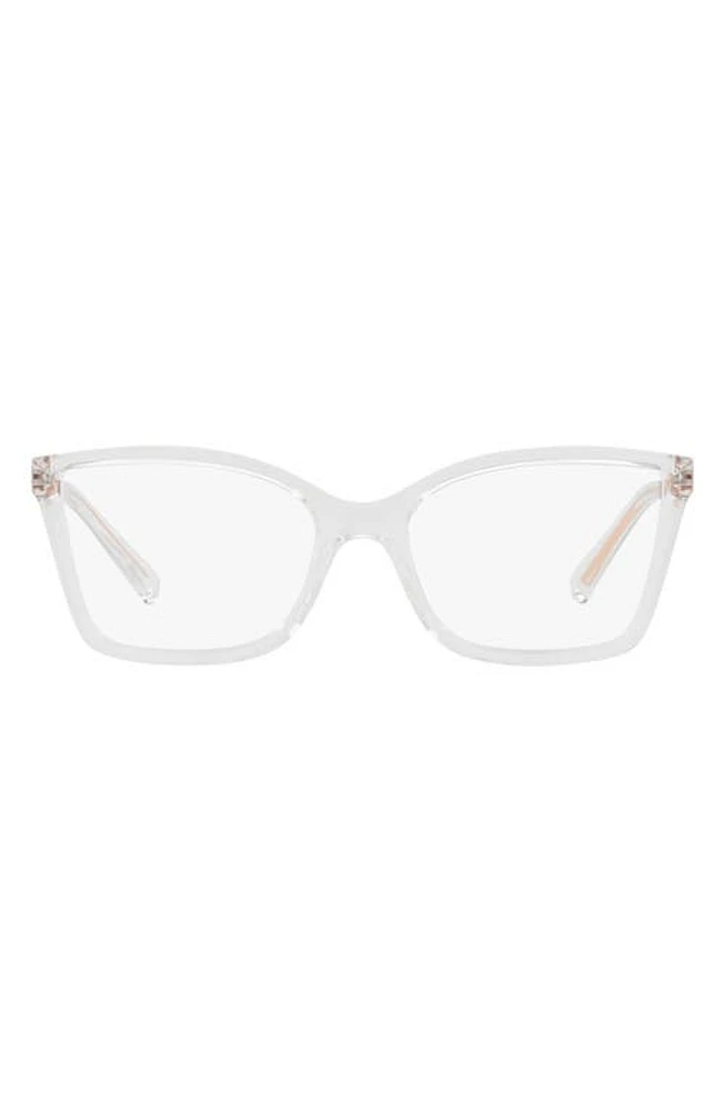 Michael Kors 54mm Rectangular Optical Glasses in Crystal at Nordstrom