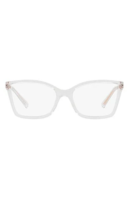 Michael Kors 54mm Rectangular Optical Glasses in Crystal at Nordstrom