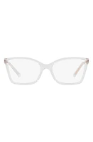 Michael Kors 54mm Rectangular Optical Glasses in Crystal at Nordstrom