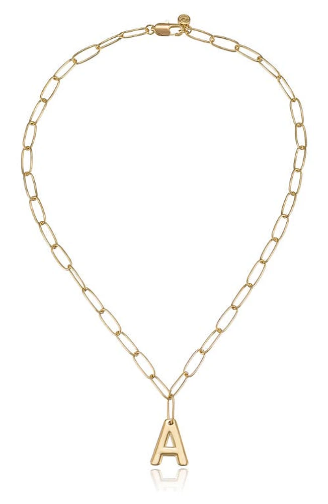 Ettika Initial Pendant Necklace in Gold - A at Nordstrom