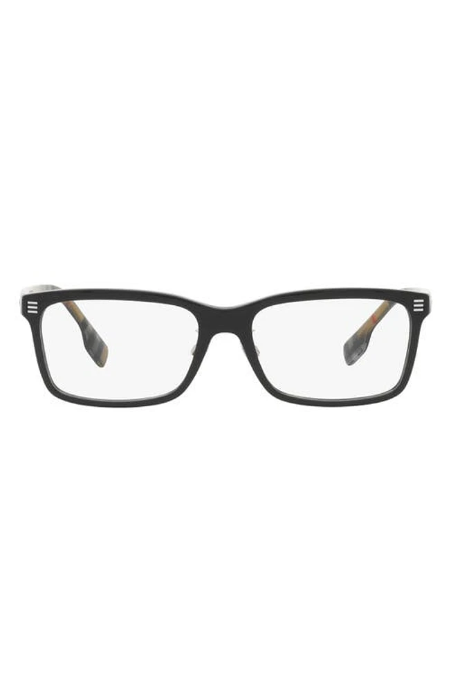 burberry Foster 54mm Rectangular Optical Glasses in Black at Nordstrom