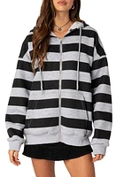 EDIKTED Maritza Oversize ZIp Hoodie Gray-Melange at Nordstrom,