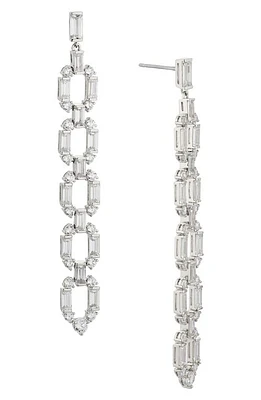 Nadri Gwen Cubic Zirconia Chain Drop Earrings in Rhodium at Nordstrom