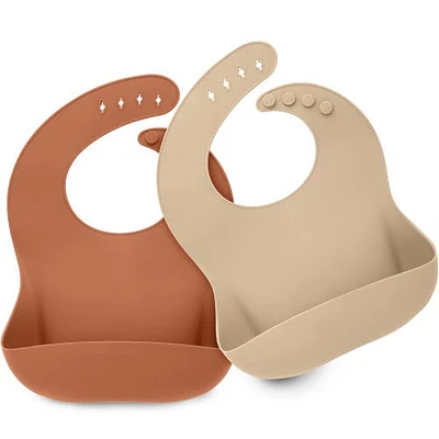 KeaBabies Prep Silicone Bibs in Terracotta at Nordstrom