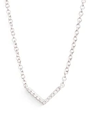 EF Collection Mini Chevron Diamond Pendant Necklace in White Gold at Nordstrom