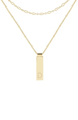 Brook and York Maisie Set of 2 Initial Layering Necklaces in Gold D at Nordstrom