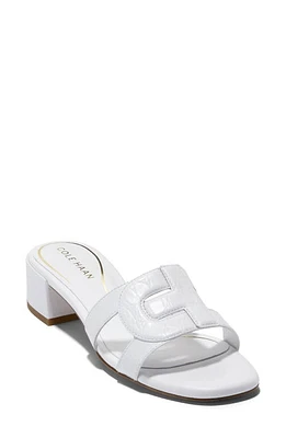 Cole Haan Chrisee Block Heel Slide Sandal White Croc at Nordstrom,