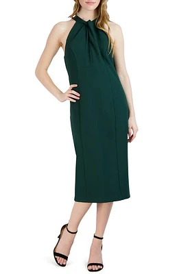 Julia Jordan Twist Neck Sheath Dress Pine at Nordstrom,