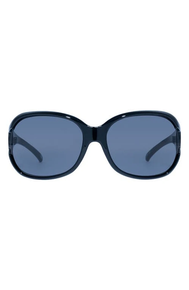 Le Specs Bolshy 61mm Wrap Sunglasses in Black at Nordstrom