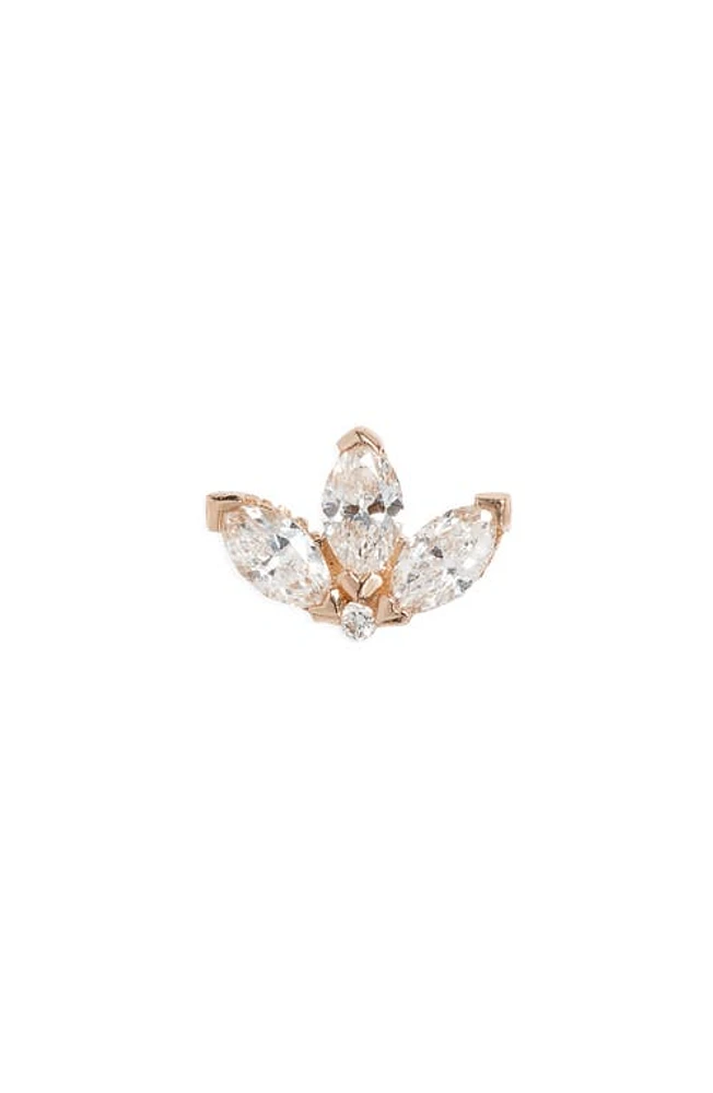 Maria Tash Diamond Lotus Stud Earring in Rose Gold/Diamond at Nordstrom, Size 0.25 Ct Tw