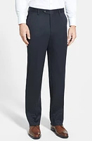 Berle Flat Front Classic Fit Wool Gabardine Dress Pants Navy at Nordstrom, X