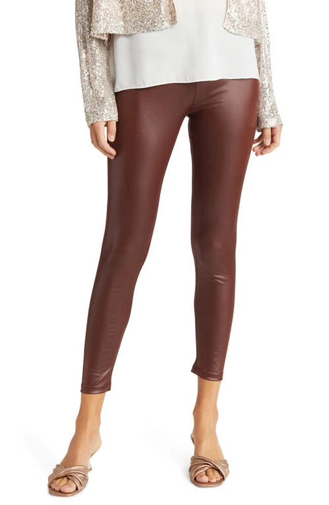 NIKKI LUND Women's Penelope Faux Leather Leggings Burgundy at Nordstrom,