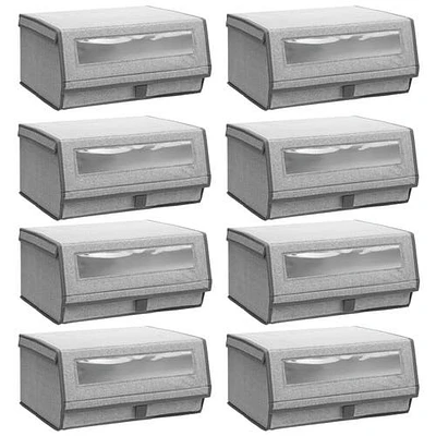 mDesign Large Fabric Closet Shoe Storage Box, 8 Pack in Gray Herringbone at Nordstrom