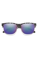 Smith Lowdown 56mm ChromaPop Polarized Browline Sunglasses in Black Marble /Violet Mirror at Nordstrom