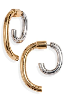 DEMARSON Luna Convertible Two-Tone Earrings in Gold/Silver at Nordstrom