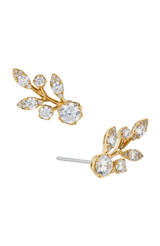 Nadri Whimsy Cubic Zirconia Vine Stud Earrings in Gold at Nordstrom