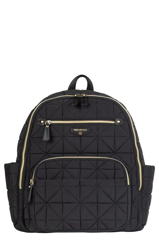 TWELVElittle Companion Quilted Nylon Diaper Backpack in Black at Nordstrom