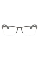 Ray-Ban 56mm Rectangle Semi Rimless Optical Glasses in Matte Gunmetal at Nordstrom