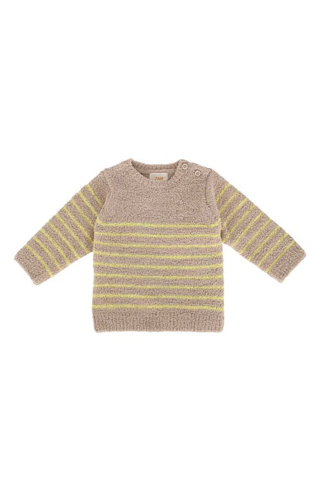 7 A. M. Enfant Long Sleeve Chenille Recycled Polyester Top in Pecan Chartreuse at Nordstrom