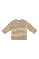 7 A. M. Enfant Long Sleeve Chenille Recycled Polyester Top in Pecan Chartreuse at Nordstrom