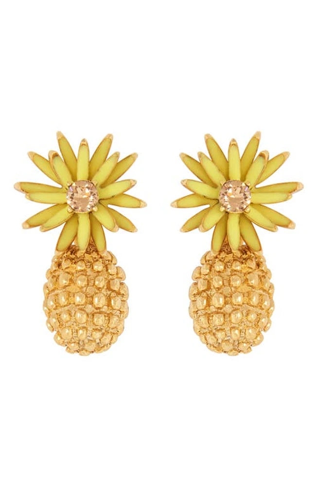 Oscar de la Renta Flower Cactus Drop Earrings in Yellow at Nordstrom