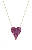 SHYMI Pavé Heart Pendant Necklace in Gold/Dark Pink at Nordstrom, Size 18