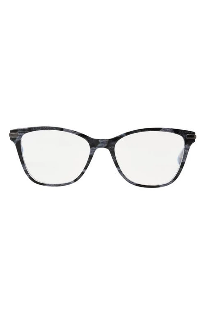 Betsey Johnson Cat Eye Blue Light Blocking Reading Glasses in Blue Marble at Nordstrom