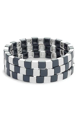 ROXANNE ASSOULIN Set of 3 Check It Out Bracelets in Silver/Grey at Nordstrom