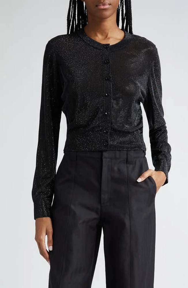 Alexander Wang Relaxed Fit Hot Fix Crop Cardigan Black at Nordstrom,