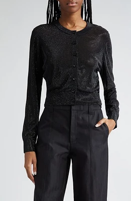 Alexander Wang Relaxed Fit Hot Fix Crop Cardigan Black at Nordstrom,