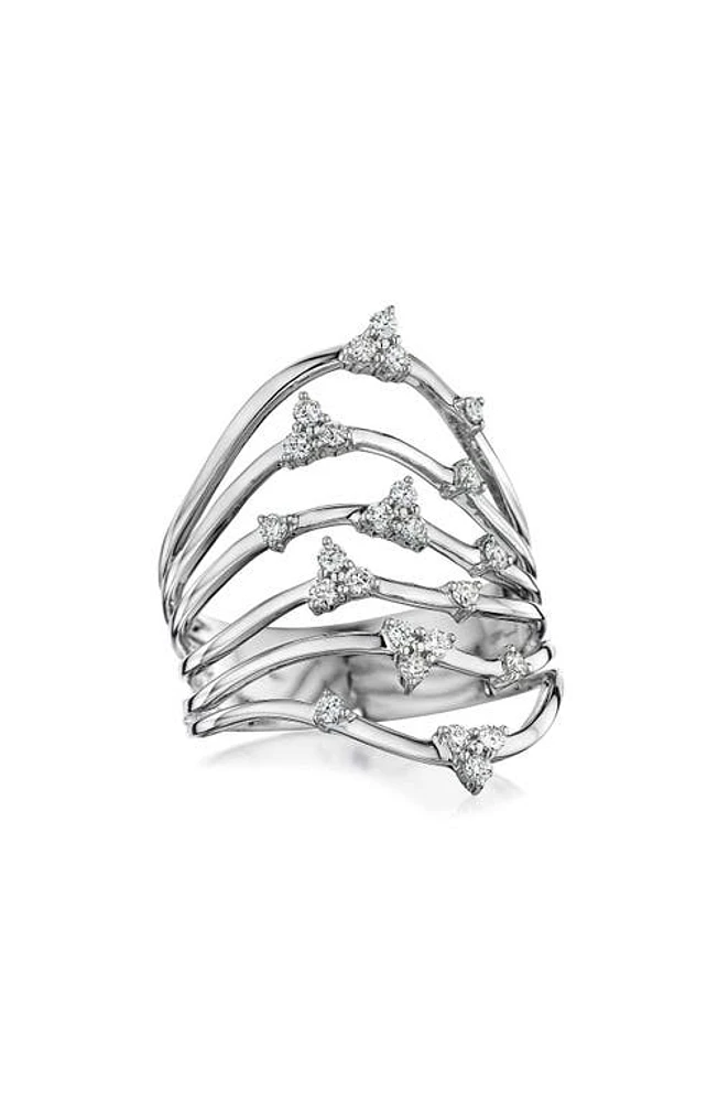 Hueb Luminus Stacked Diamond Ring in White Gold at Nordstrom, Size 7