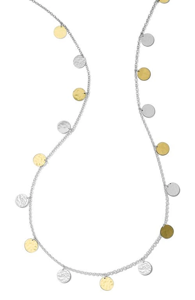 Ippolita Hammered Disc Necklace in Yellow Gold/Silver at Nordstrom, Size 33