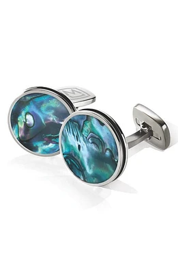 M-Clip Abalone Cuff Links in Stainless Steel/ at Nordstrom